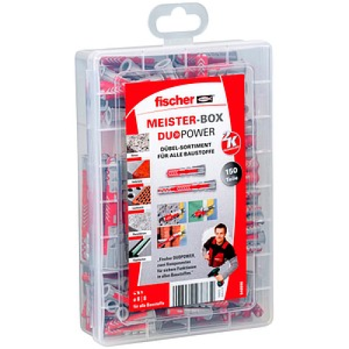 fischer Meister-Box - DuoPower kurz/lang 2K 540096 Universaldübel-Sortiment Ø 6/8 mm 30/40/50/65 mm, 150 Stück