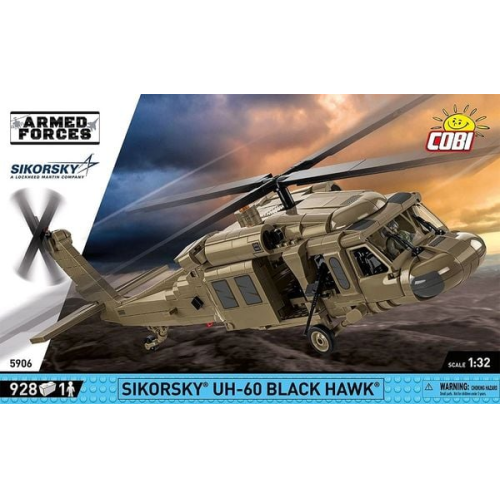 COBI Armed Forces 5906 - Sikorsky UH-60 Black Hawk, 1:32, Bausatz 928 Klemmbausteine, I Figur