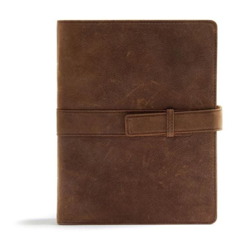 CSB Bibles by Holman - CSB Legacy Notetaking Bible, Tan Genuine Leather with Strap