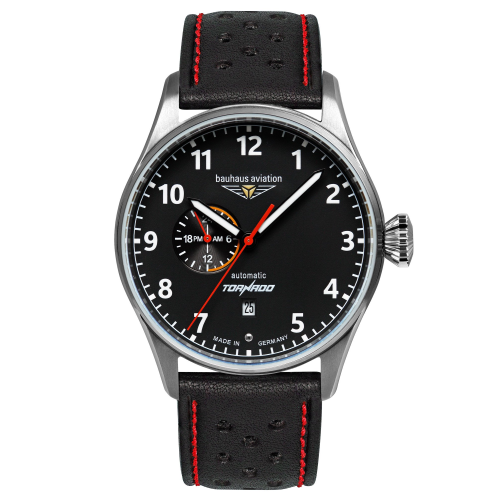 Bauhaus 2764-2 Herren-Fliegeruhr CT-BHA Tornado Automatik Schwarz