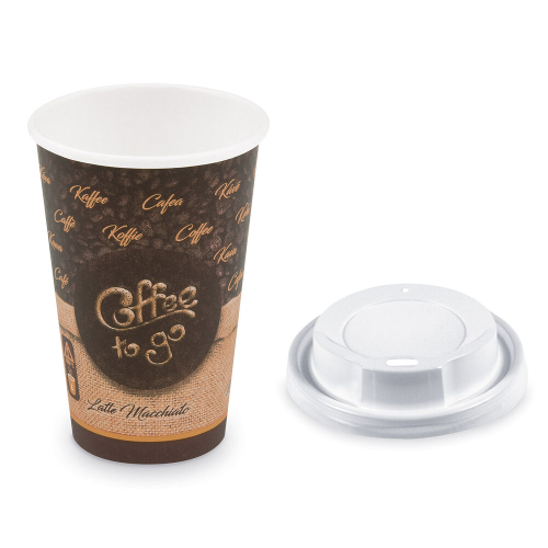 Kaffeebecher L 'Coffee To Go' Melange mit Trinkdeckel 250ml 330ml,  100 Stk.