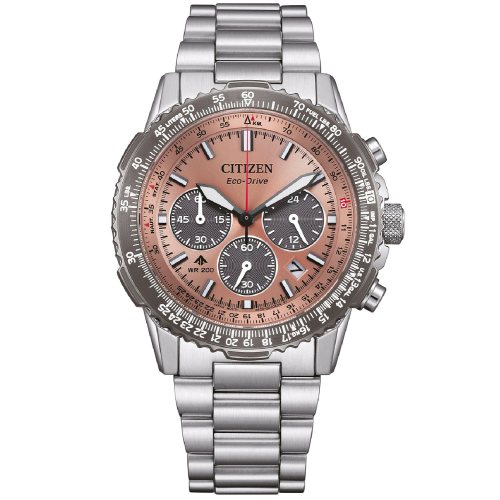 Citizen CA4664-60X Eco-Drive Herrenuhr Chronograph Stahl/Mokka