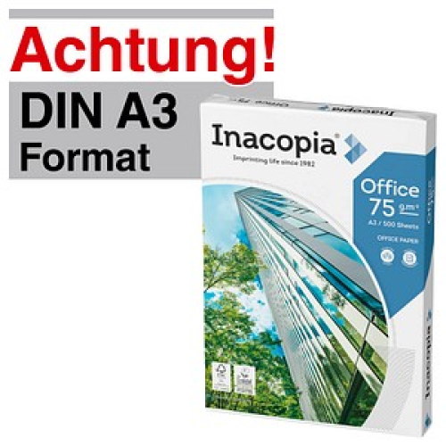 Inacopia Kopierpapier office DIN A3 75 g/qm 500 Blatt