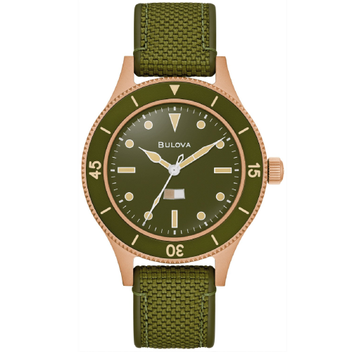 Bulova 98A324 Herren-Automatikuhr Mil-Ships Special Edition Khaki