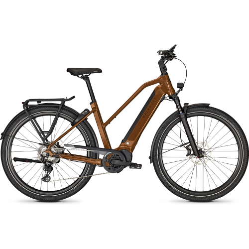 Kalkhoff ENDEAVOUR 5+ ADVANCE (625 Wh), 10 Gang Kettenschaltung, Damenfahrrad, Trapez, Modell 2025, 29 Zoll 48 cm goldbrown glossy