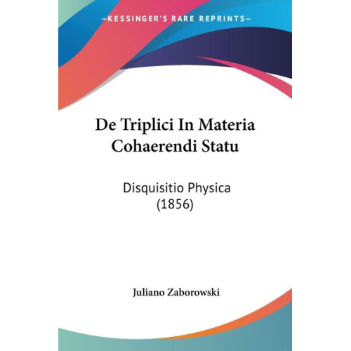 Juliano Zaborowski - De Triplici In Materia Cohaerendi Statu