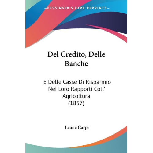 Leone Carpi - Del Credito, Delle Banche