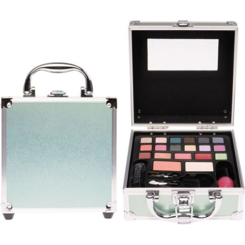 Kosmetikkoffer Grün-Silber mini