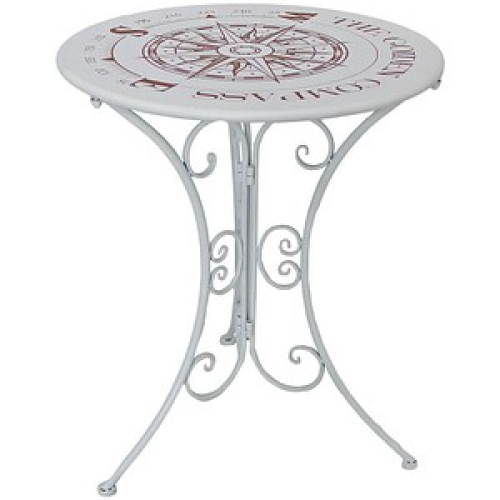 Garden Pleasure Gartentisch BAYO weiß rund 60,0 x 60,0 x 70,0 cm