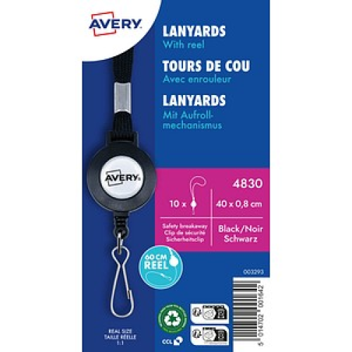 AVERY Zweckform Lanyards schwarz 10 St.