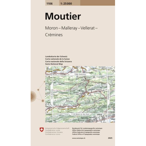 Swisstopo 1 : 25 000 Moutier