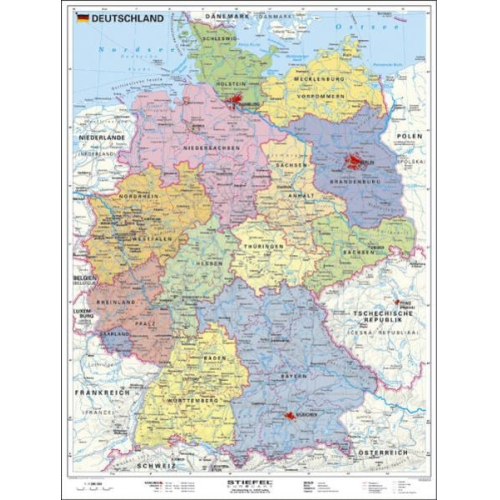 Heinrich Stiefel - Handkarte Deutschland, politisch