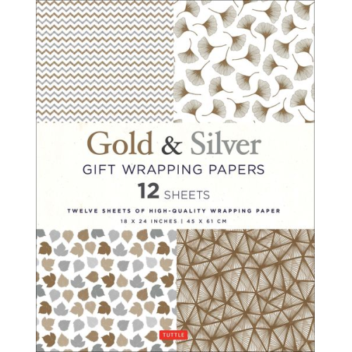 Tuttle Publishing - Gold & Silver Gift Wrapping Papers - 12 Sheets