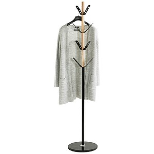 HAKU Möbel Kleiderständer 54593 schwarz Metall 8 Haken 37,0 x 179,0 cm