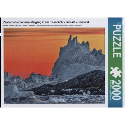 CALVENDO Puzzle zauberhafte Lichtstimmung in der Diskobucht | 2000 Teile Lege-Größe 90x67cm Foto-Puzzle für glückliche Stunden