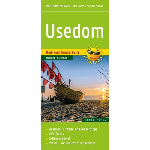 Usedom, Rad- und Wanderkarte 1:60.000, Publicpress
