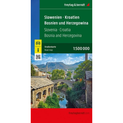 Slowenien - Kroatien - Bosnien und Herzegowina, Straßenkarte 1:500.000, freytag & berndt