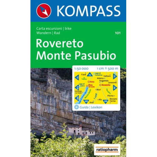 KOMPASS Wanderkarte 101 Rovereto - Monte Pasubio 1:50.000