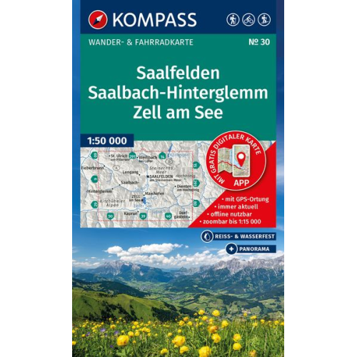 KOMPASS Wanderkarte 30 Saalfelden, Saalbach-Hinterglemm, Zell am See 1:50.000