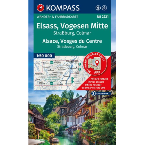 KOMPASS Wanderkarten-Set 2221 Elsass, Vogesen Mitte, Alsace, Vosges du Centre (2 Karten) 1:50.000