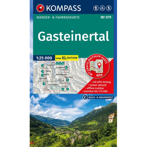 KOMPASS Wanderkarte 079 Gasteinertal 1:25.000