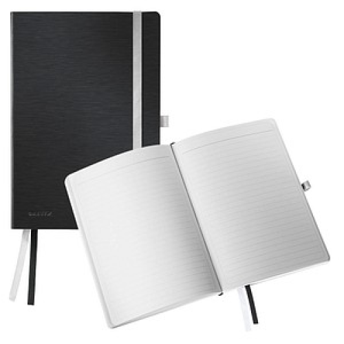 LEITZ Notizbuch Style DIN A5 liniert, schwarz Softcover 160 Seiten