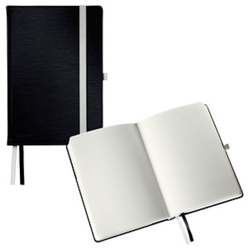 LEITZ Notizbuch Style DIN A5 blanko, satin schwarz Hardcover 160 Seiten