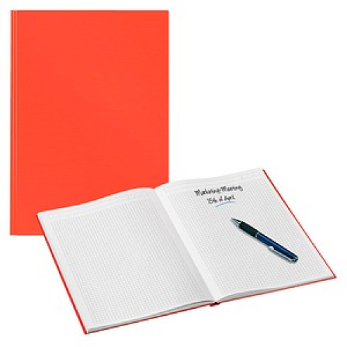 LEITZ Notizbuch Solid A4 kariert, hellrot Hardcover 160 Seiten