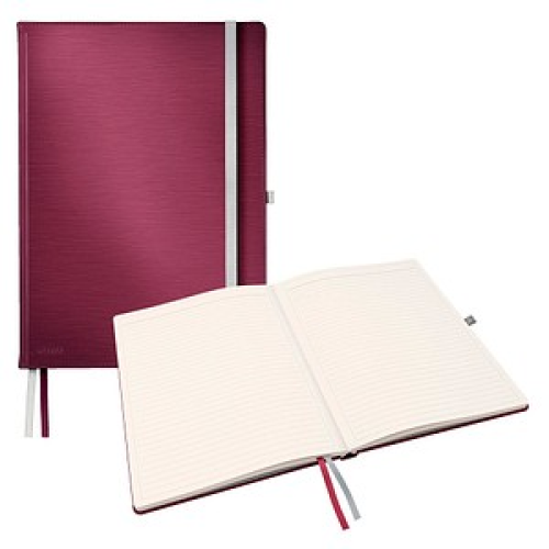 LEITZ Notizbuch Style DIN A4 liniert, granat rot Hardcover 160 Seiten