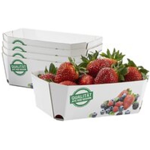 Beerenschalen aus Pappe 159x95x60mm mit Neutraldruck für 500 gr., 448 Stk.