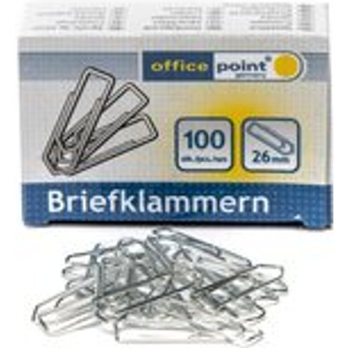 Büroklammern Briefklammern silber verzinkt 26mm (10 packs je 100 Stk) = 1000 Stk.