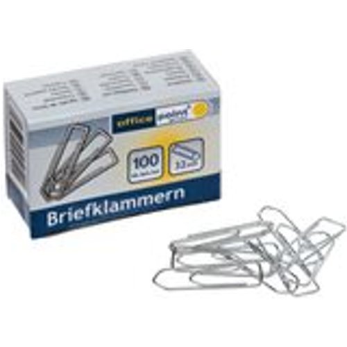 Büroklammern Briefklammern silber verzinkt 32mm (10 packs je 100 Stk) = 1000 Stk.