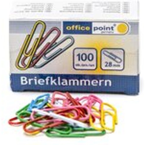 Büroklammern Briefklammern farblich sortiert 28mm (10 packs je 100 Stk) = 1000 Stk.
