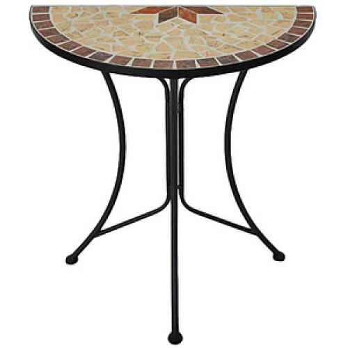 Garden Pleasure Gartentisch AMARILLO braun, ocker, beige halbrund 30,0 x 60,0 x 70,0 cm