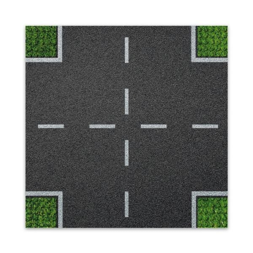 BRIXIES 225007 - Platte 32 x 32 Kreuzung , Fotorealistische Bauplatte, 1 Stück