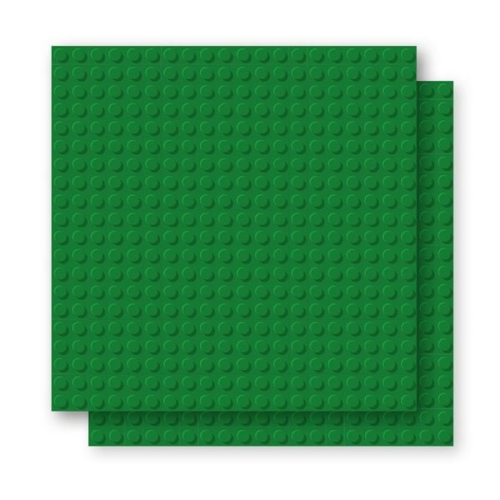 BRIXIES 225014 - Platte 20 x 20 Doppelpack grün, Bauplatten, 1 Stück