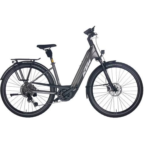 KTM CENTO 10 PLUS (800 Wh), 10 Gang Kettenschaltung, Unisexfahrrad, Deep, Modell 2025, 28 Zoll 43 cm machine grey matt (silver+black)
