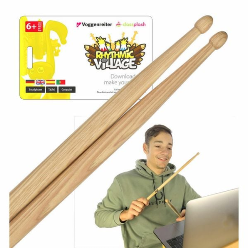 Rhythmic Village Set (App) mit Drum Sticks
