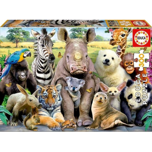 Educa - Lustige Zootiere, 300 Teile Puzzle