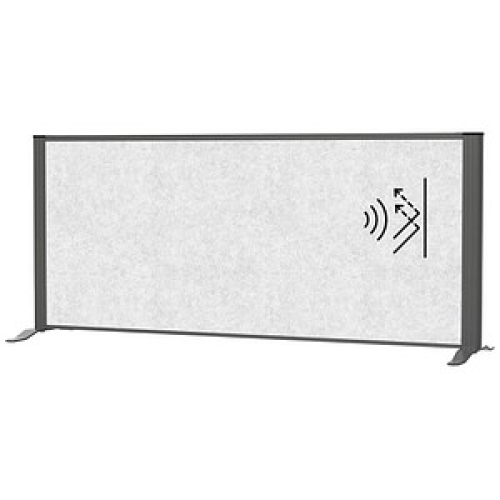 MAUL Akustik-Tischtrennwand MAULconnecto 9852289, hellgrau 120,0 x 50,0 cm