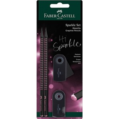 FABER-CASTELL Midnight rose Bleistift-Set B schwarz/rose, 1 Set