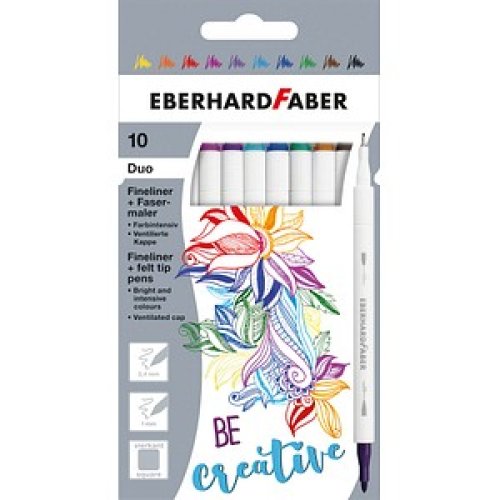 EBERHARD FABER Duo Fineliner farbsortiert 0,4 mm, 10 St.