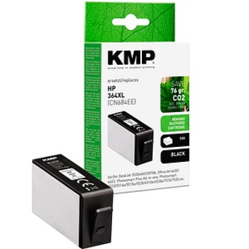 KMP  schwarz Druckerpatrone kompatibel zu HP 364XL (CN684EE)