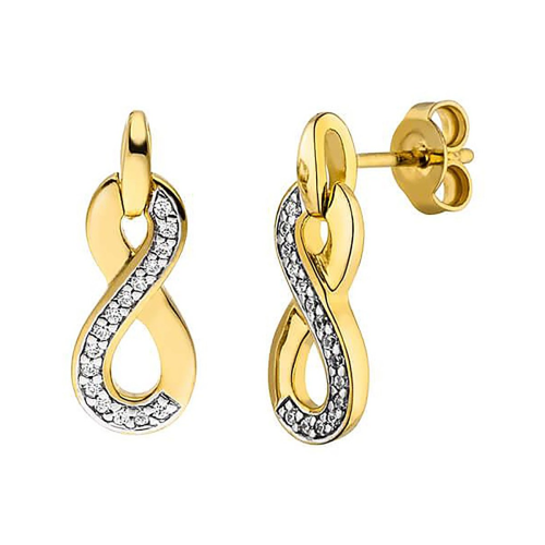 Viventy 784324 Ohrringe für Damen Gold auf Silber 925 Zirkonia-Ohrhänger