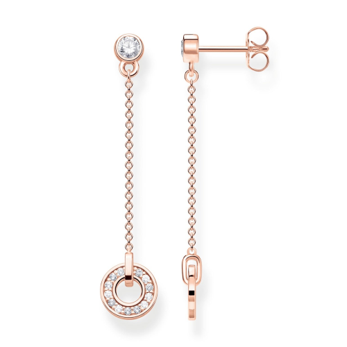 Thomas Sabo H2063-416-14 Ohrhänger Kreis mit Weißen Steinen Roségoldfarben