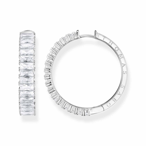 Thomas Sabo CR683-051-14 Damen-Creolen Ohrringe Weiße Steine Pavé