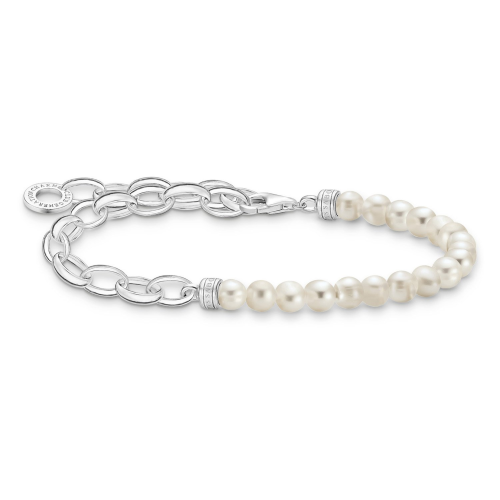 Thomas Sabo A2098-082-14-L17 Armband für Charms Silber und Weiße Perlen