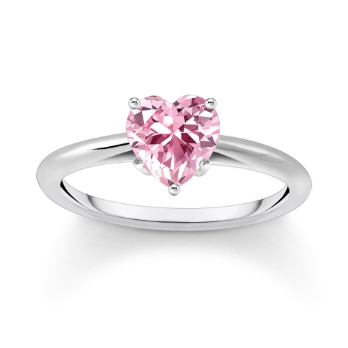 Thomas Sabo TR2476-051-9 Damen-Ring Pinkfarbenes Herz Silber