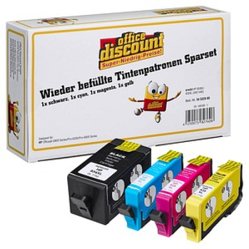 office discount  schwarz, cyan, magenta, gelb Druckerpatronen kompatibel zu HP 934XL/935XL (X4E14AE), 4er-Set