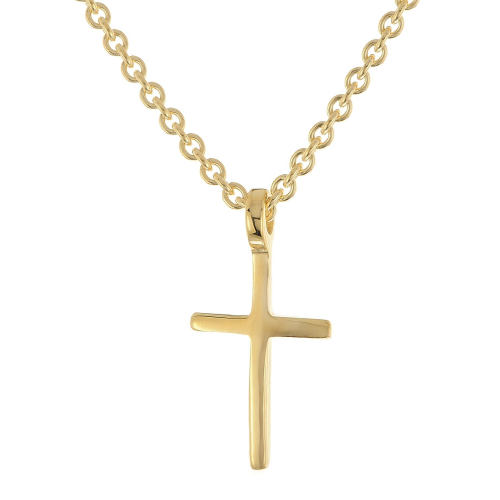 trendor 28349 Halskette Mit Kleinem Kreuz-Anhänger Gold 333/8K